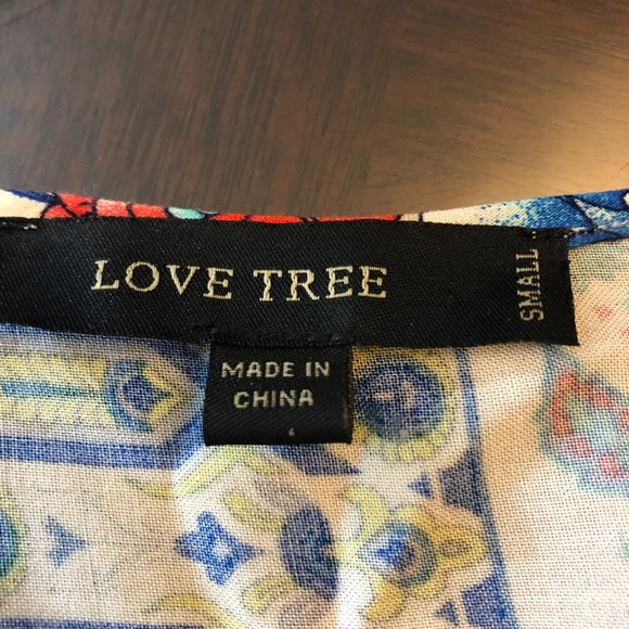 Love Tree Mixed Patterned Romper Size Small - Picture 3 of 4